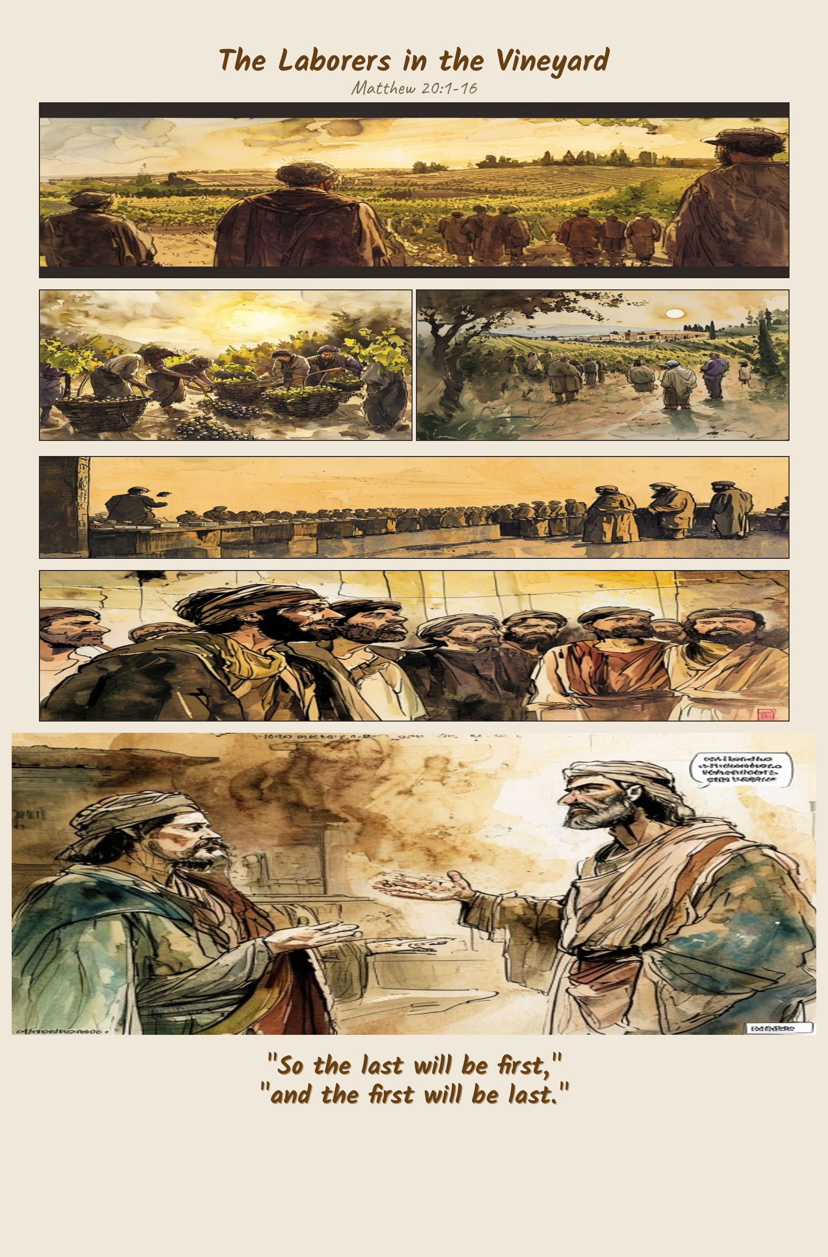 The Laborers in the Vineyard comic page