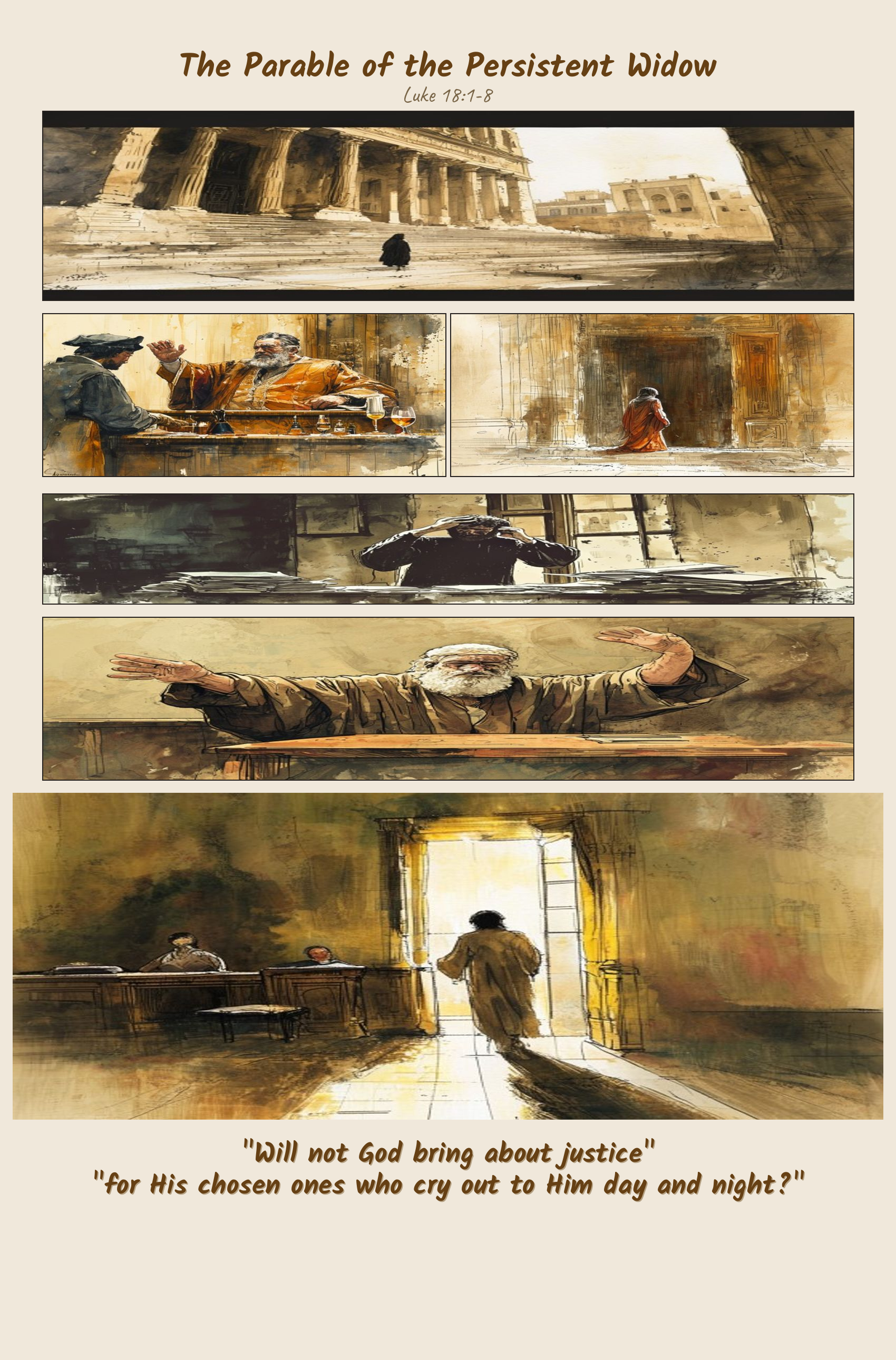 The Parable of the Persistent Widow comic page