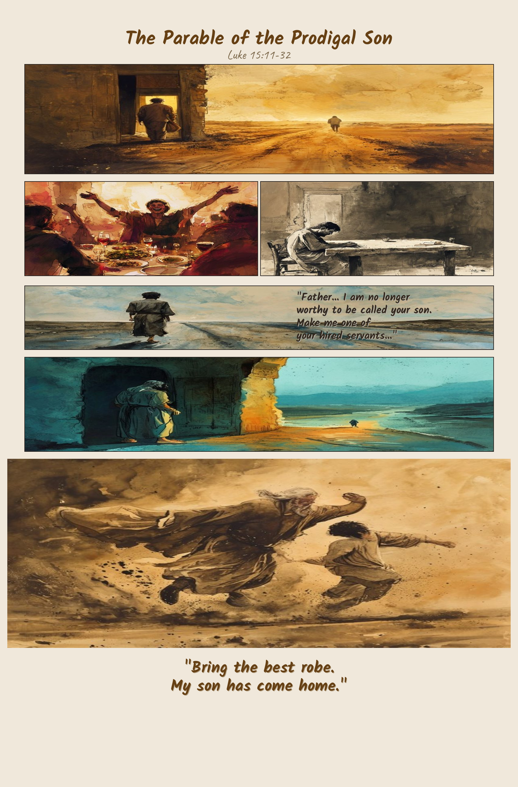 The Parable of the Prodigal Son comic page