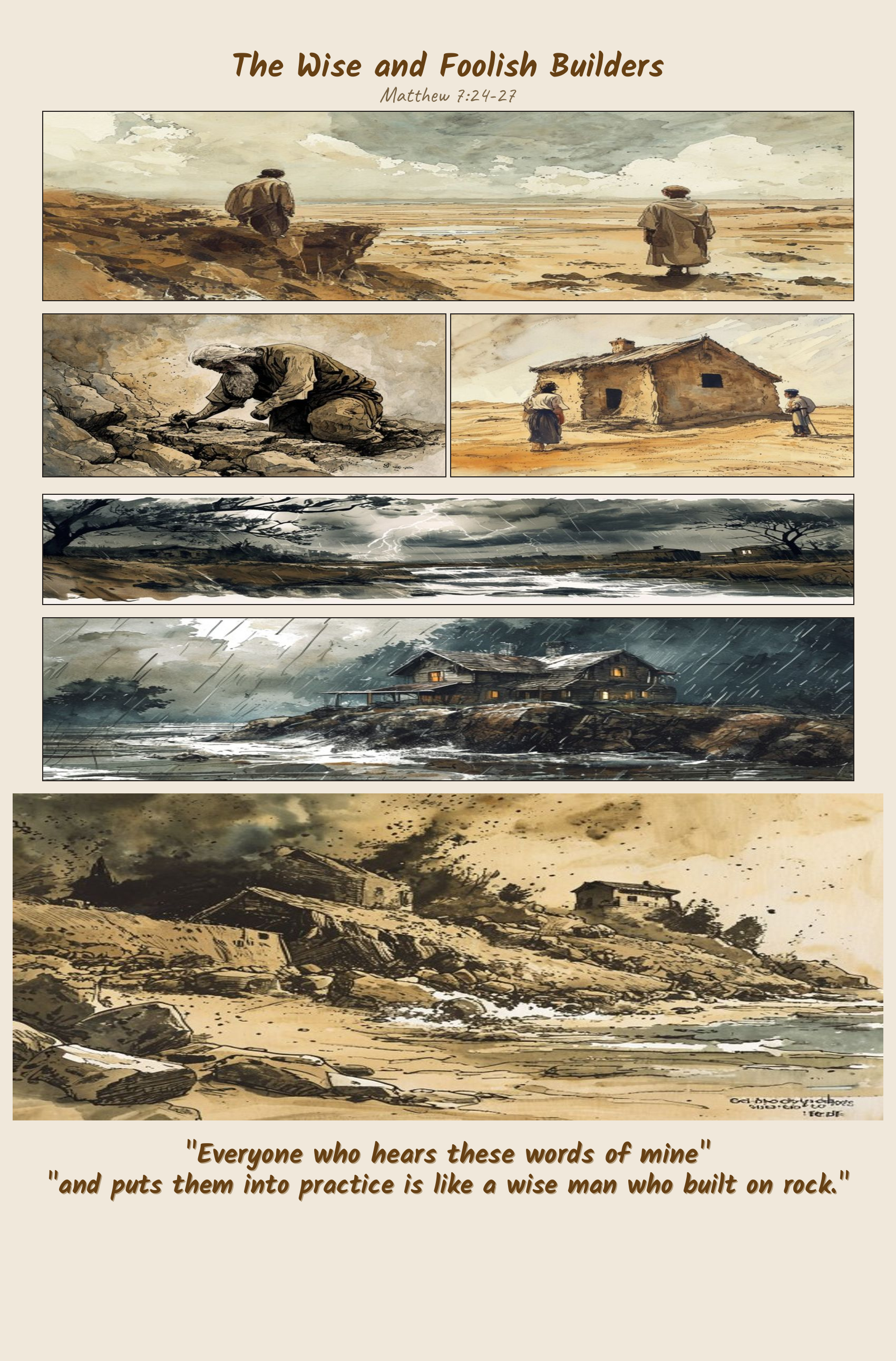 The Wise and Foolish Builders comic page