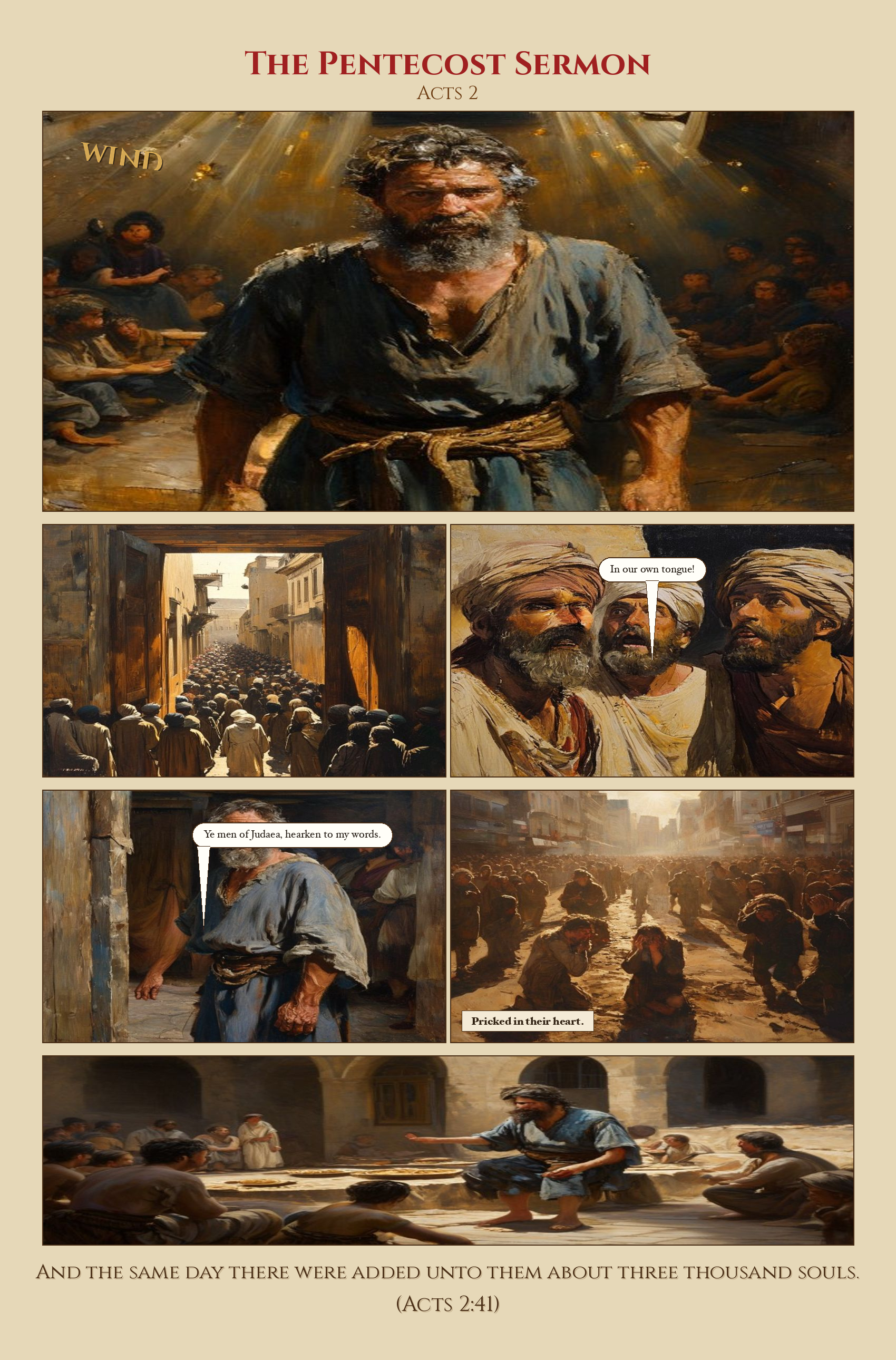 The Pentecost Sermon comic page