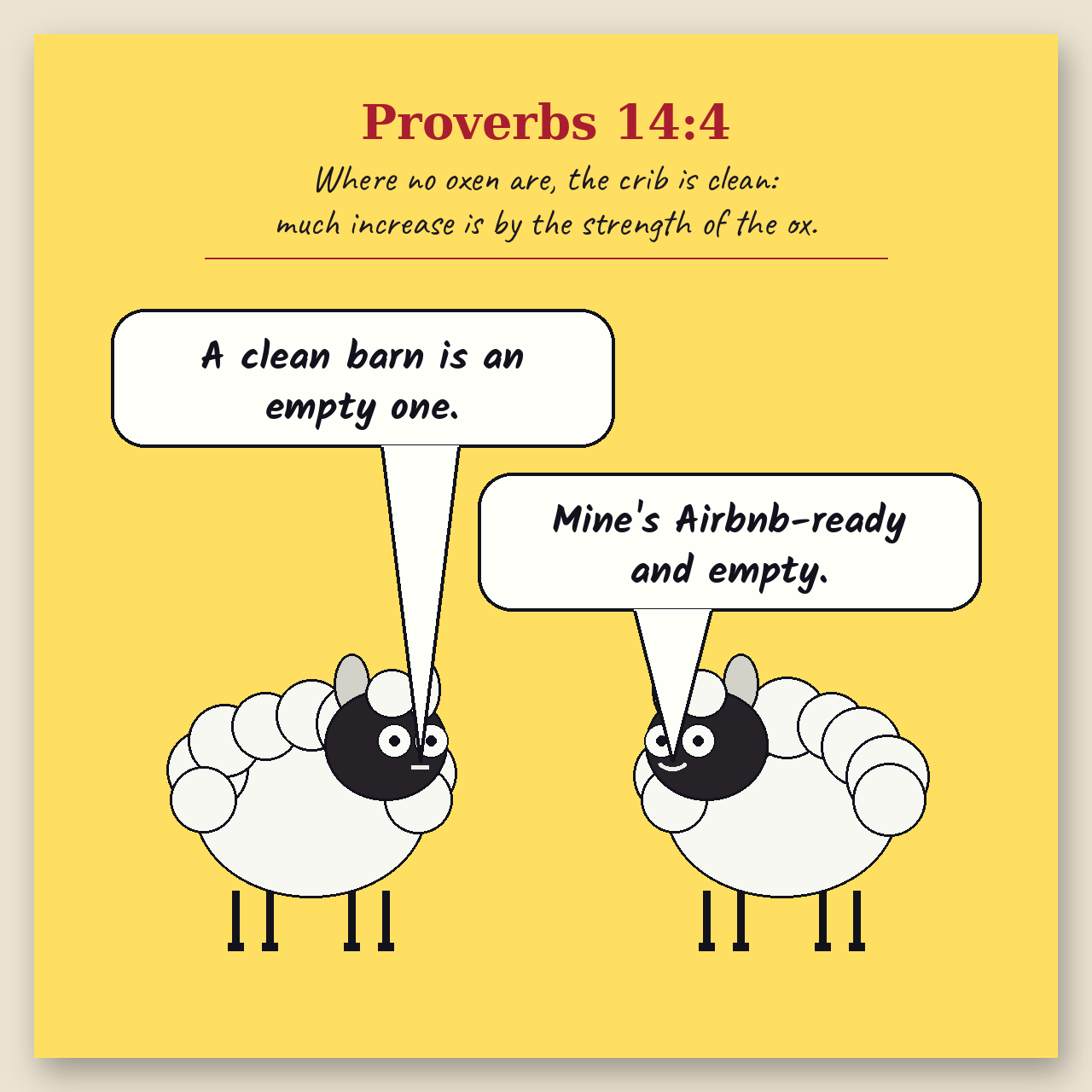 No Oxen, Clean Crib comic page