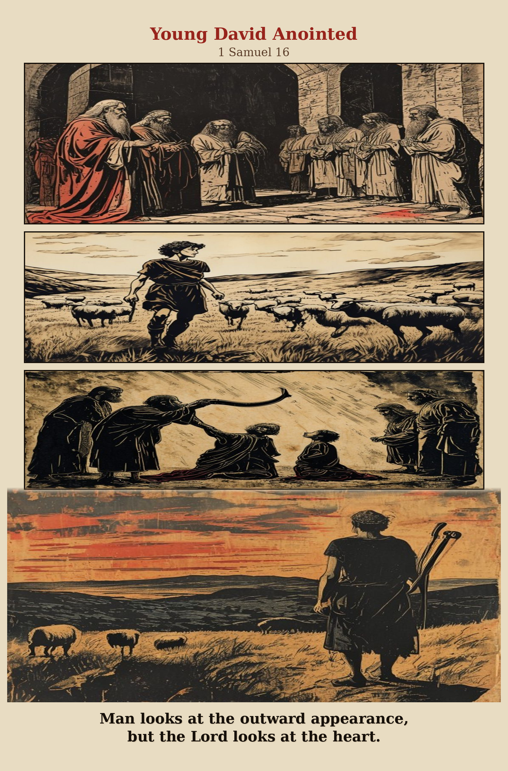 Young David Anointed comic page