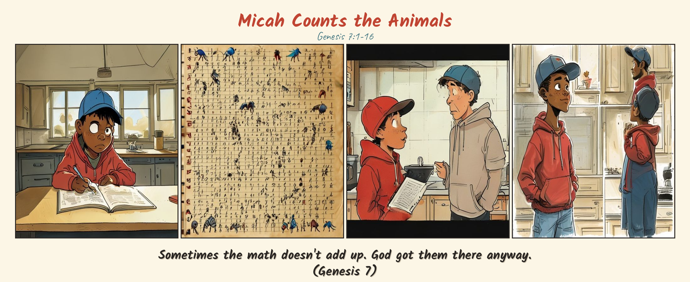 Micah Counts the Animals comic page