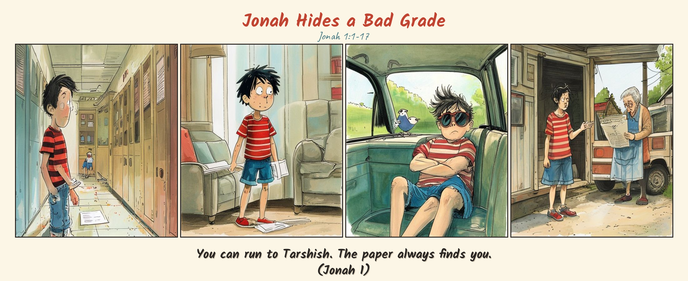 Jonah Hides a Bad Grade comic page